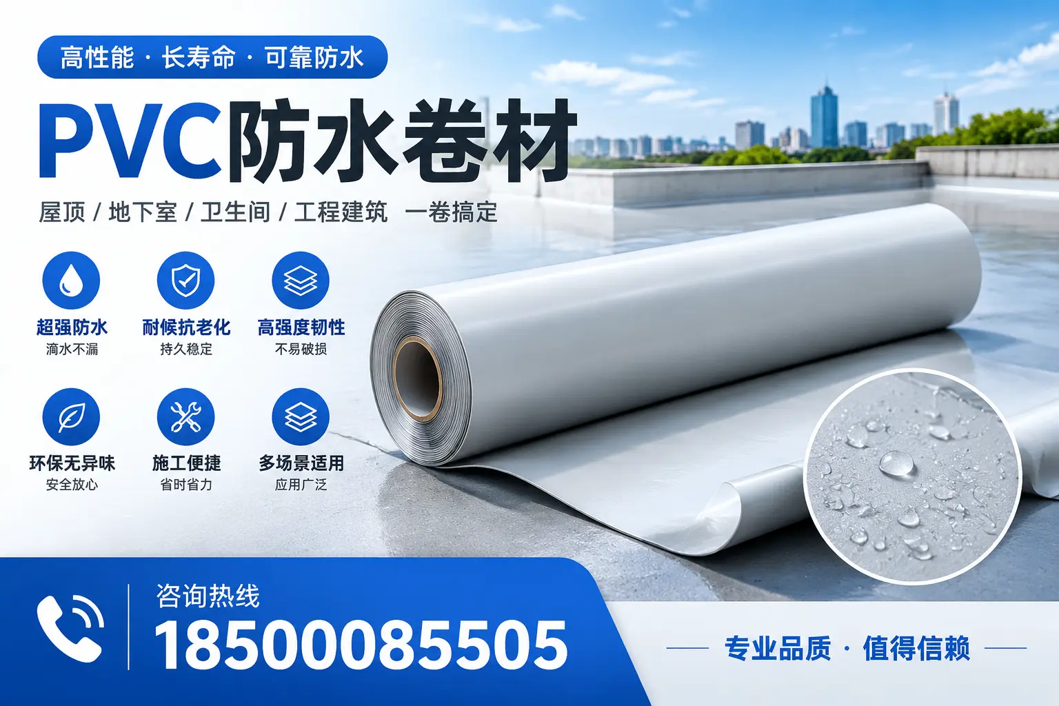 PVC防水卷材的防水效果评测,适合阜新的科学依据